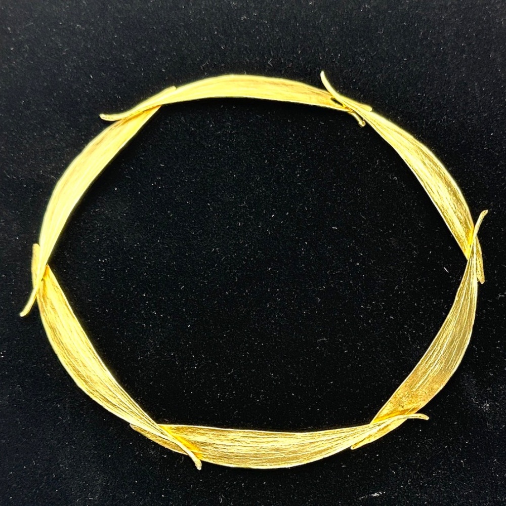 Eucalyptus Leaf Gold Collar Necklace by Michael Michaud — Signed — NWOT